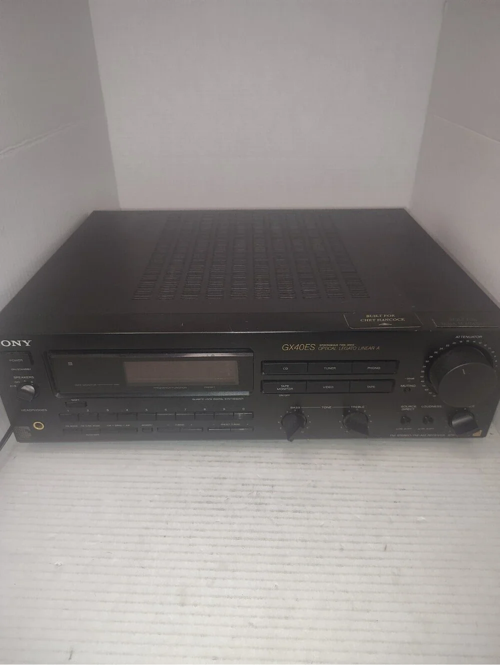 Vintage Sony STR-GX40ES ES Series FM/AM Stereo Receiver Chet Hancock Plaque